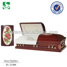 JS-A1408 cheap sold hardwood caskets for sale
